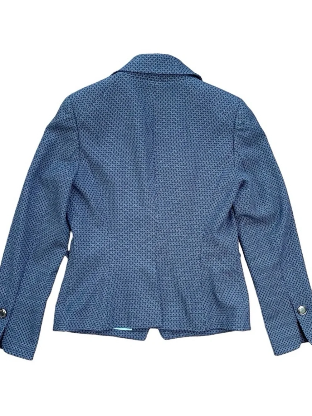 Etcetera Navy Micro-Print Blazer with Turquoise Lining